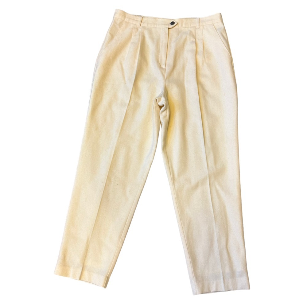 Sag Harbor Womens Vintage Ivory Pleated‎ Front Wool Tourer Size: 16
